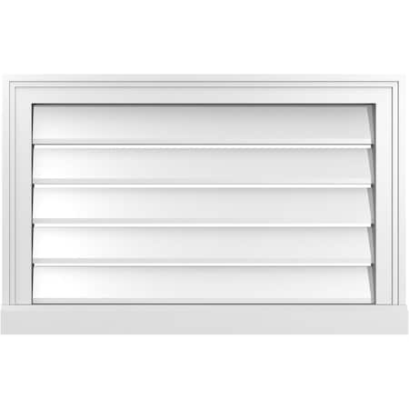 Ekena Millwork Vertical Surface Mount PVC Gable Vent: Functional, w/ 2"W x 2"P Brickmould Sill Frame, 28"W x 18"H GVPVE28X1803SF